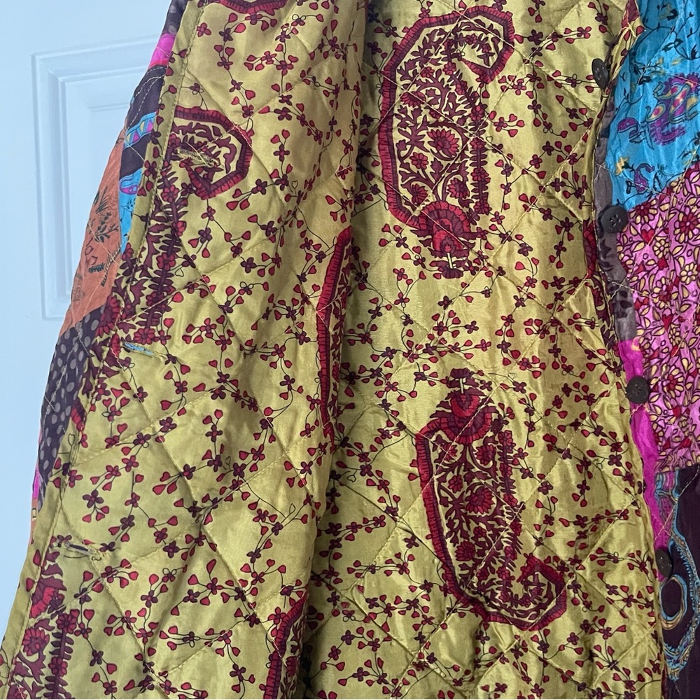 Vintage Quilted Reversible Patchwork Jacket In Si… - image 4